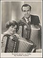 Fernand Lacroix and Gaby play Hohner Accordians in the J.C. Williamson production of The Piddington Show (16218900563).jpg