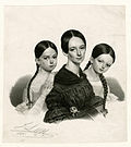 Eliza Field, Eliza Dubourg Field und Odile Field (1838)