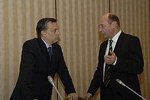 Orbán and Romanian President Traian Băsescu in 2008