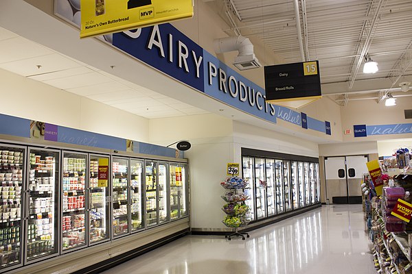 Dairy section of a Food Lion in Hampton, Virginia