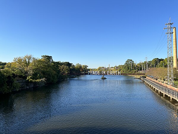 The Peace Bridge on the Fox River in Downtown Batavia