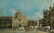 Francesco Guardi, Torre dell'Orologio na náměstí Piazza San Marco.jpg