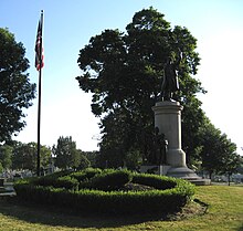 The 1898 monument to Francis Scott Key below which he and his wife are interred. Francisscottkeymemorialmtolivet.jpg