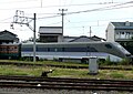 One car of the first-generation set stored at Tadotsu Works in July 2008