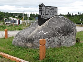 Toegangsbord van het Loggers Memorial Park in Middle Brook