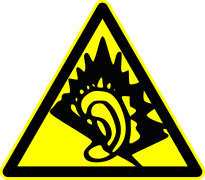 Gehörschaden schild - Hearing damage warning sign.svg