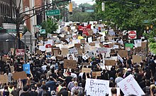 Protesters marching towards Hoboken City Hall on June 5 George Floyd protest in Hoboken, NJ - June 5, 2020 - 5425.jpg