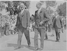 George Handley (Mayor) and Duke of Gloucester on his visit to Wangaratta 22 Oct 1934 George Handley (Mayor), Duke of Gloucester, visit to Wangaratta 22 Oct 1934.jpg