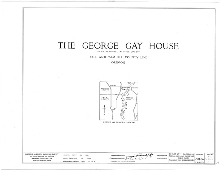 File:George K. Gay House, Hopewell, Yamhill County, OR HABS ORE,36-HOP.V,1- (sheet 0 of 7).tif