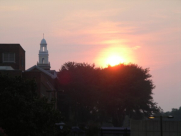 Sunset over the Medical & Dental School Building