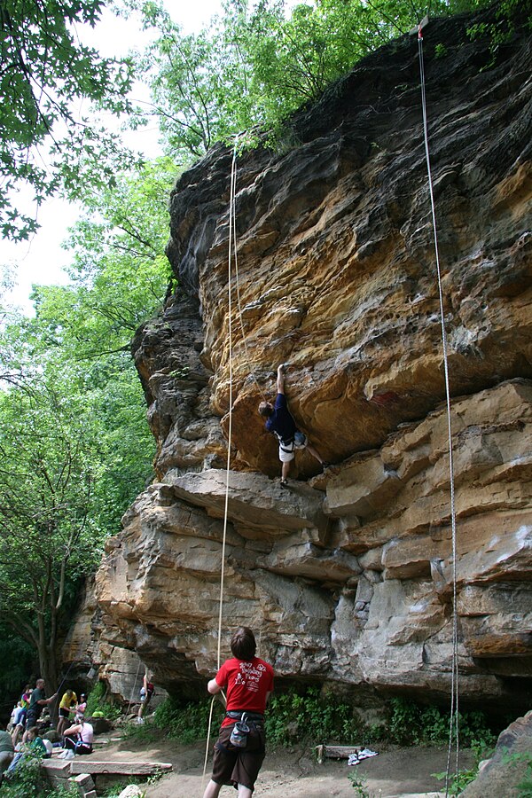 Popular rock climbing route Doug's Roof