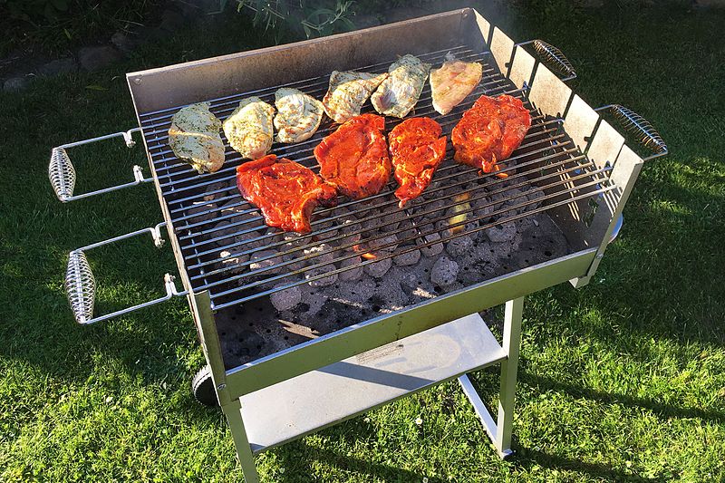 File:Grillen - BBQ - Barbeque - Fleisch auf dem Grill.jpg