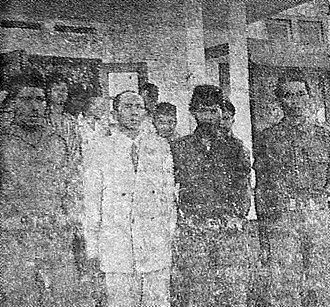 Goenawan, in the white suit Gunawan Nasional 16 Jun 1960 p1.jpg