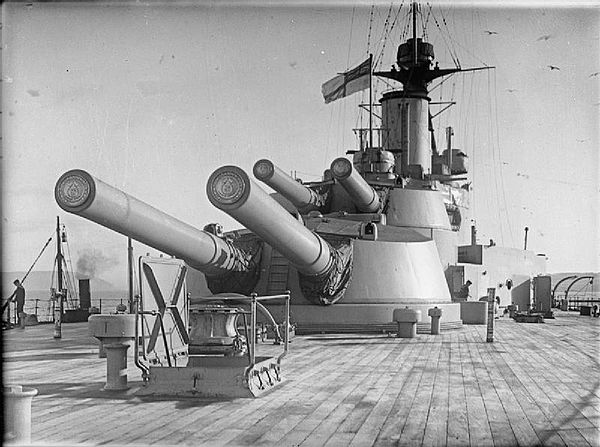 Rear (X and Y) turrets of HMS Emperor of India
