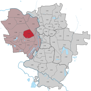 Location of the district Heide-Süd in Halle (Saale) (clickable map)