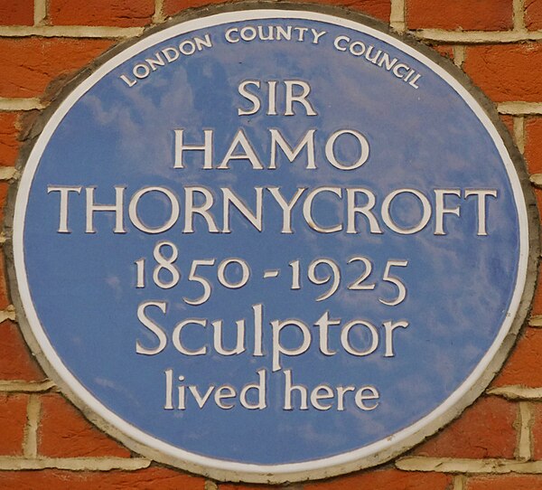 Blue plaque, 2a Melbury Road, London