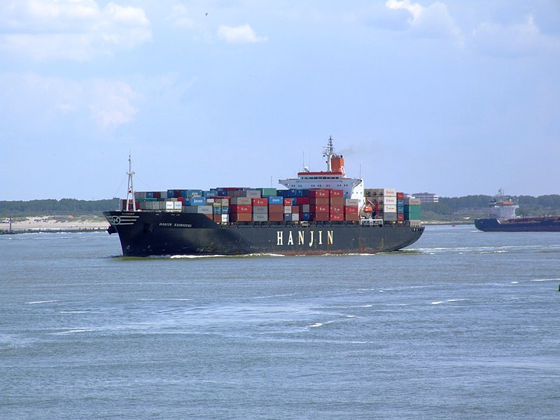 File:Hanjin Kaohsiung IMO 8913667, leaving Port of Rotterdam, Holland 08-Jul-2007.jpg