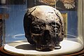 Head dipped in tar on display in the Museum of Witchcraft and Magic in Boscastle, Cornwall.