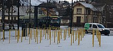 A Bus from AtB at the Bus Charging Station Nidarø, beside the main building.