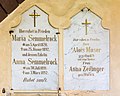 English: Gravestones at the west wall Deutsch: Grabsteine an der Westwand