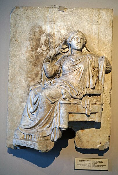 Marble relief of Demeter. Late Classical period, 4th ct. BC. Istanbul Archaeological Museums