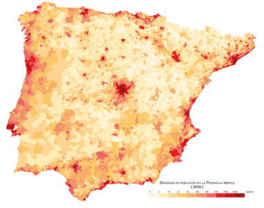 Densidade populacional em 2020