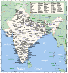 An enlargeable map of the cities of India IndiaEveryCityOMCdefinitive.png