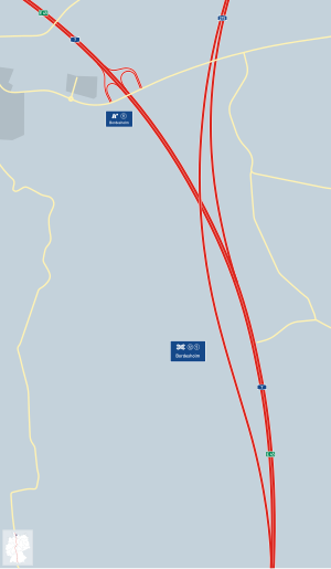 Overview map of the Bordesholm motorway triangle