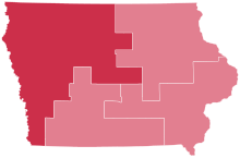 Results by Congressional district:
Republican
50-60%
60-70% Iowa 2022 House.svg