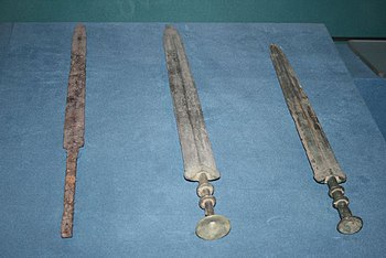 Iron sword and two bronze swords, Warring States Period