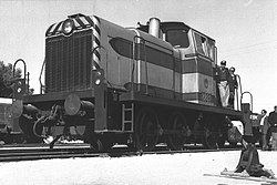 Esslingen shunting locomotive No. 228 at the service of Israel Railways in 1959. Israel Railways Esslingen locomotive 228-1959.jpg