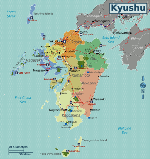 Japan Kyushu Map