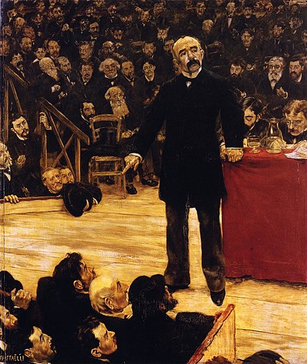 Clemenceau giving a speech in the Parisian Fernando Circus, painting by Jean-François Raffaëlli, 1883