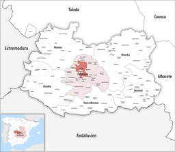 Kommunens läge i provinsen Ciudad Real