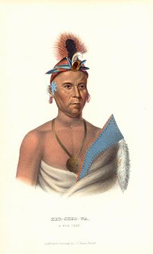 "Kee-shes-wa, A Fox Chief", from History of the Indian Tribes of North America, (1836-1844, three volumes) Kee-shes-wa.jpg