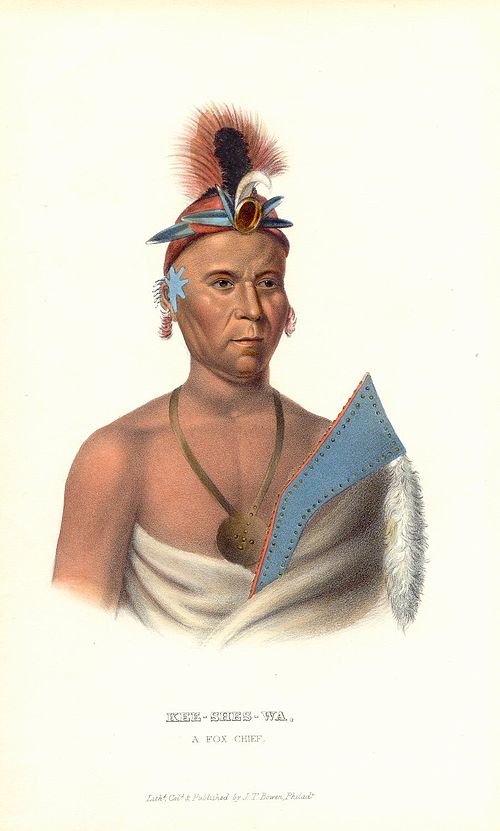 "Kee-shes-wa, A Fox Chief", from History of the Indian Tribes of North America, (1836–1844, three volumes)