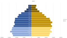 The Population pyramid of Kerala Kerala Population Pyramid in 5-year age groups (2011 census).png