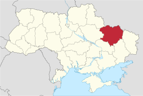Kart over Kharkiv oblast