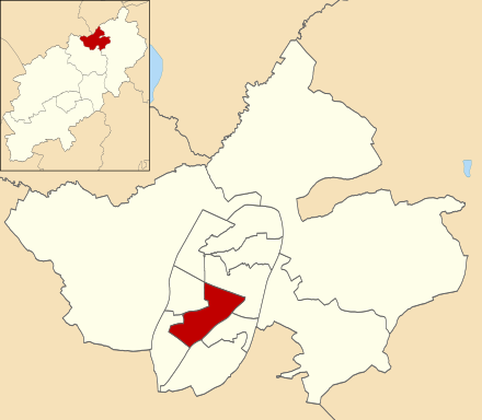 Location of Kingswood and Hazel Leys ward