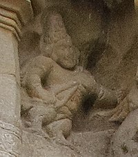 Kinnara playing a yazh, Kailasanathar Temple in Kanchipuram, India, ca 8th century CE.[15] In the Tamil tradition, the Tamil word for veena is yaaḻ (யாழ்) (often written yaazh or yaal). It is in the list of musical instruments used by Tamil people in Tirumurai, dated from the 6th to the 11th century.