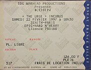 A concert ticket