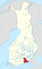 Kymenlaakso on a map of Finland