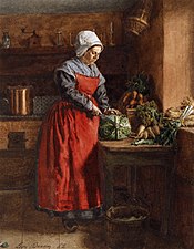 Léon Bonvin, Cook with Red Apron (1862)