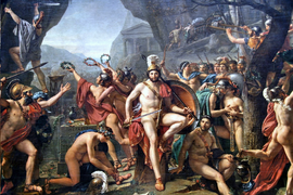 《テルモピュライのレオニダス（フランス語版）》 1799-1803年, 1813-14年 395x531cm ルーヴル美術館