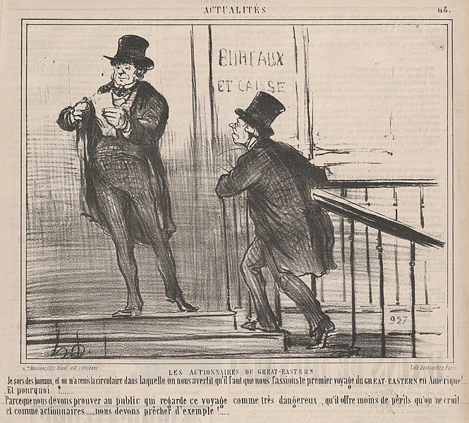 File:LES ACTIONNAIRES DU GREAT-EASTERN...., from En Italie, published in Le Charivari, November 21, 1859 MET DP876790.jpg