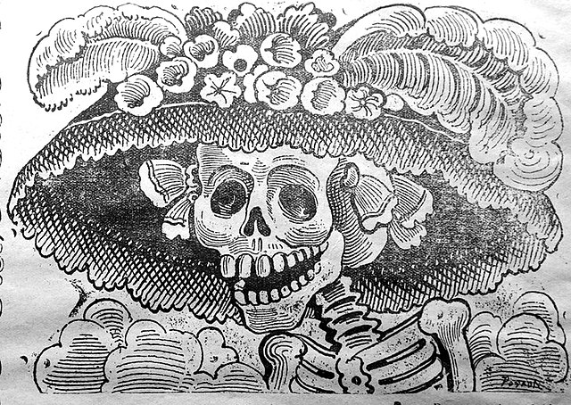 José Guadalupe Posada's 1913 La Calavera Catrina zinc etching