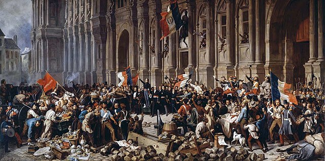 Lamartine Rejetant le Drapeau Rouge (Lamartine Rejects the Red Flag):  Painted by Felix Philippoteaux - Age of Revolution