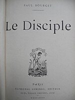 Page de titre de l'édition originale du Disciple, publiée chez Alphonse Lemerre avec frontispice.