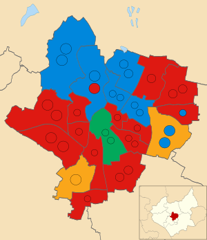 Leicester UK ward map 2023.svg