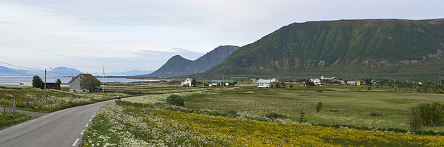 Landscape in northern Vågan, outskirts of Laukvik.